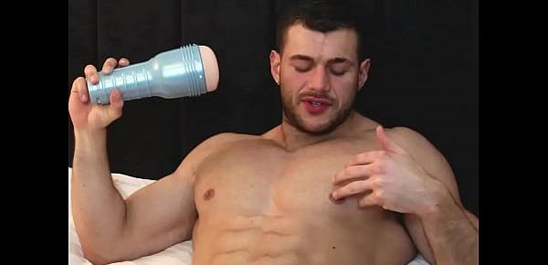  moist asshole fleshlight plunged by muscle hunk